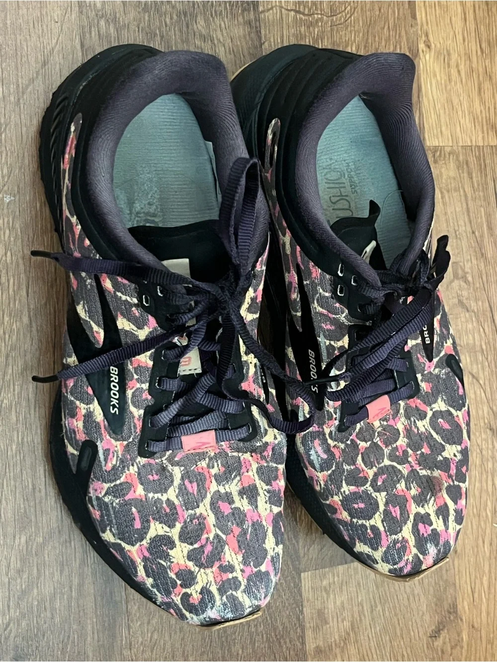 Brooks Women's Leopard Print Running Sneakers - Pink & Black